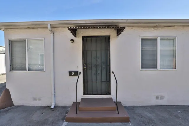 a view of wooden door