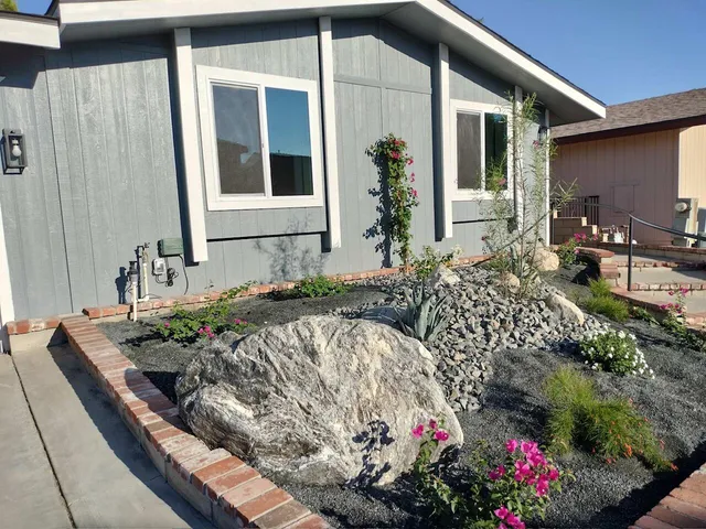 a front view of house with deck