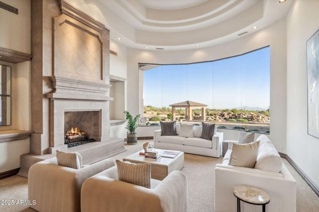 a living room with furniture