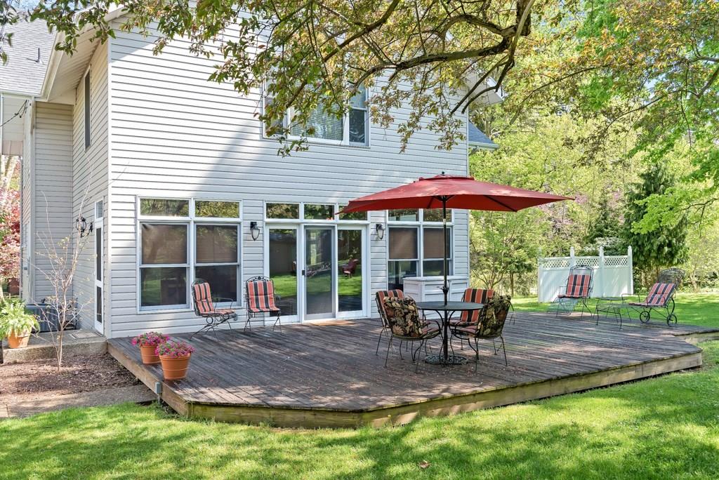 large private deck on a park like setting