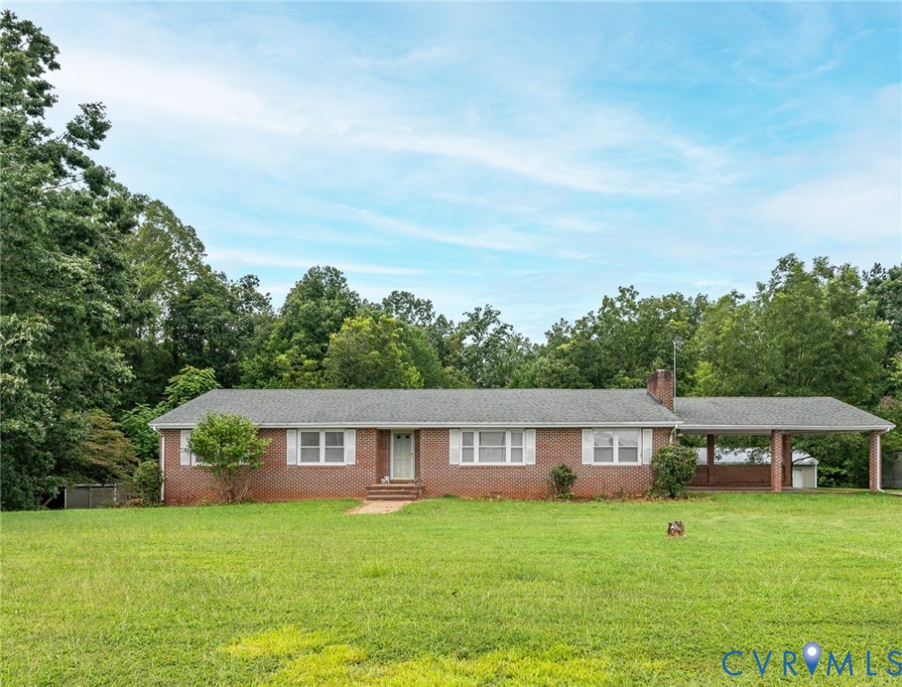 3612 Back Hampden Sydney Road Farmville, VA 23901 - Photo 1 of 17 Brick exterior residence with a covered carport, e