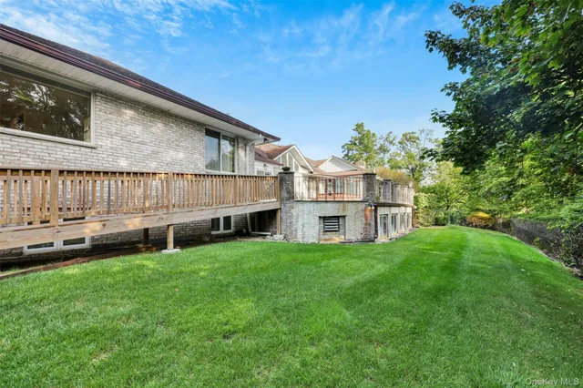 a view of a park with slide