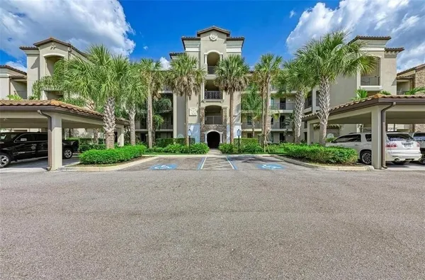 front view of a building with a street