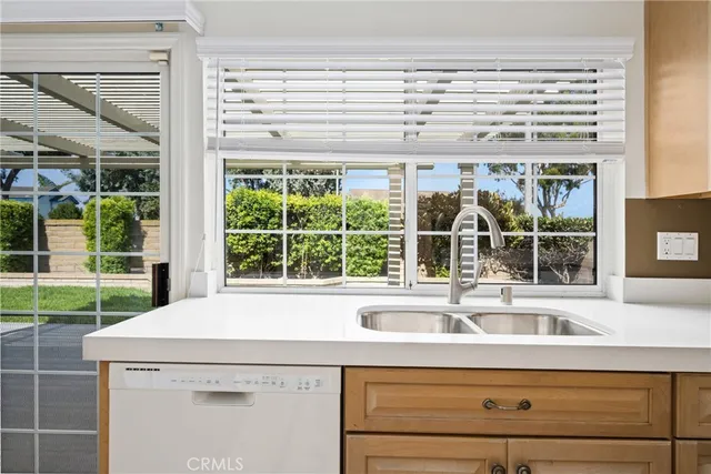 a view of a sink and window