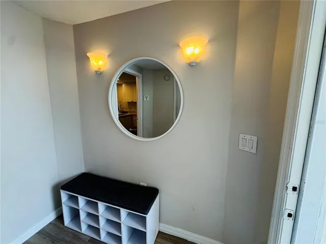 a close view of utility room with washer and dryer