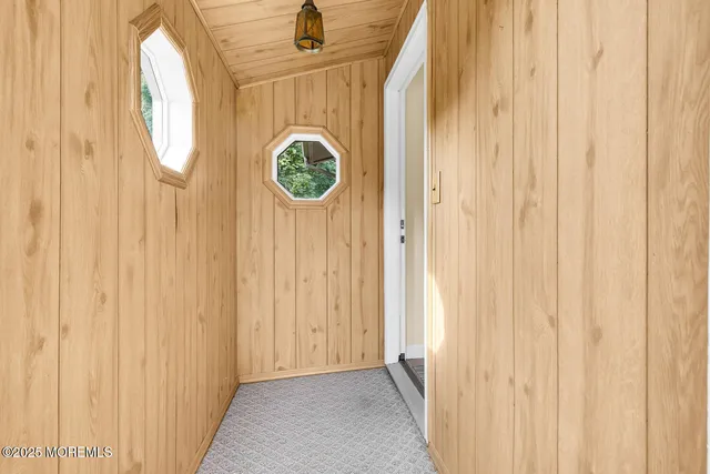 a view of a hallway with entryway