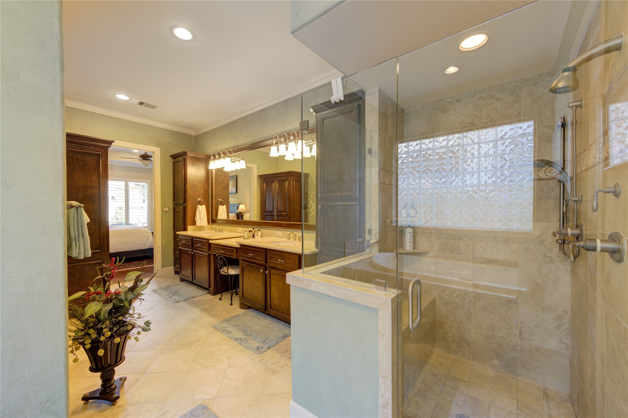 16618 Victoria Falls Lane Spring, TX 77379 - Photo 22 of 49 Luxurious master en suite featuring a spacious shower, indulgent soaking tub, dual sinks, and a stylish vanity.