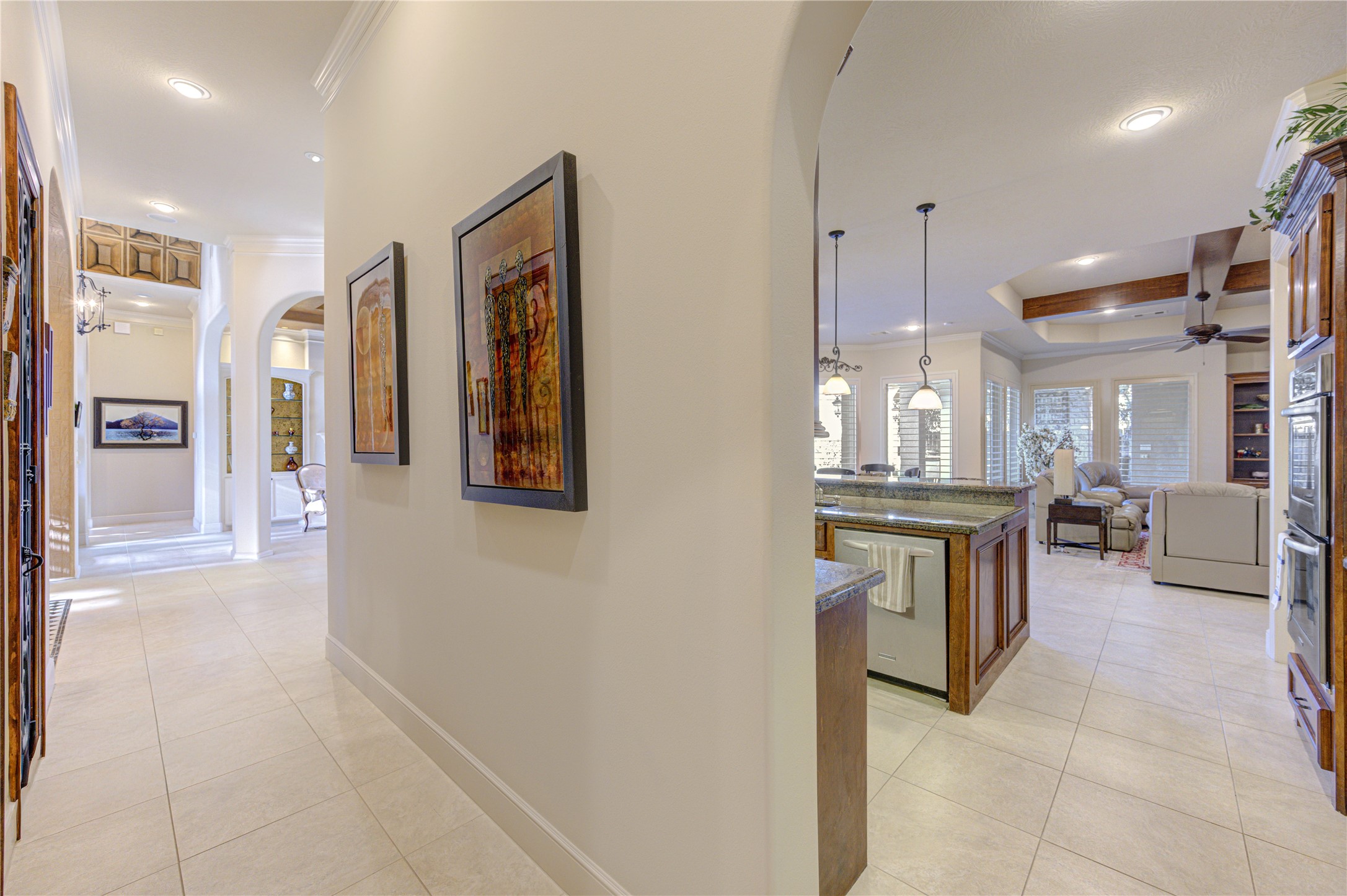 16618 Victoria Falls Lane Spring, TX 77379 - Photo 31 of 49 Explore seamless living with a spacious wine bar connected by a versatile hallway, perfect for easy access to your dream kitchen.