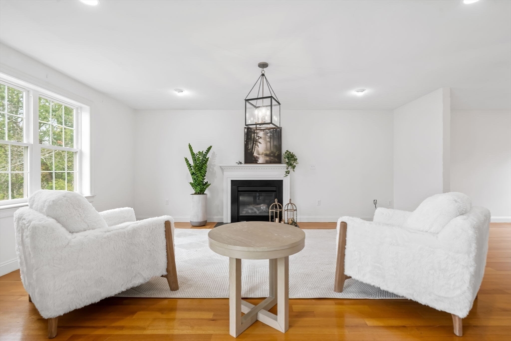 30 Neponset Street Walpole, MA 02071 - Photo 12 of 41 a living room with furniture a fireplace and a chandelier