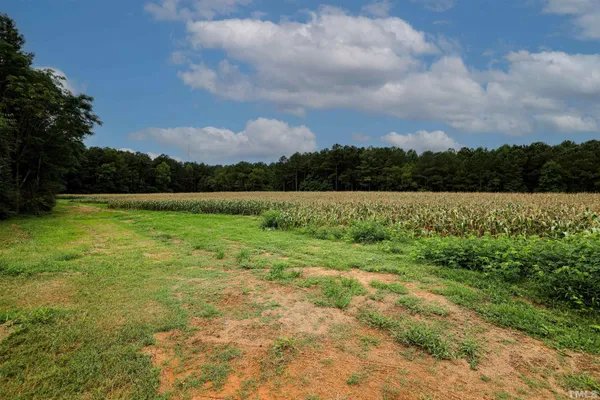 a view of a lake with a big yard