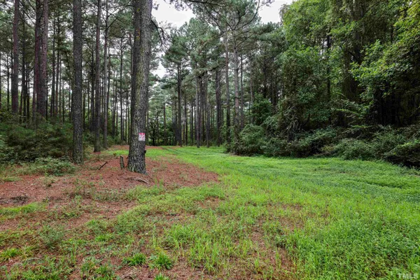 a view of a lake with a yard