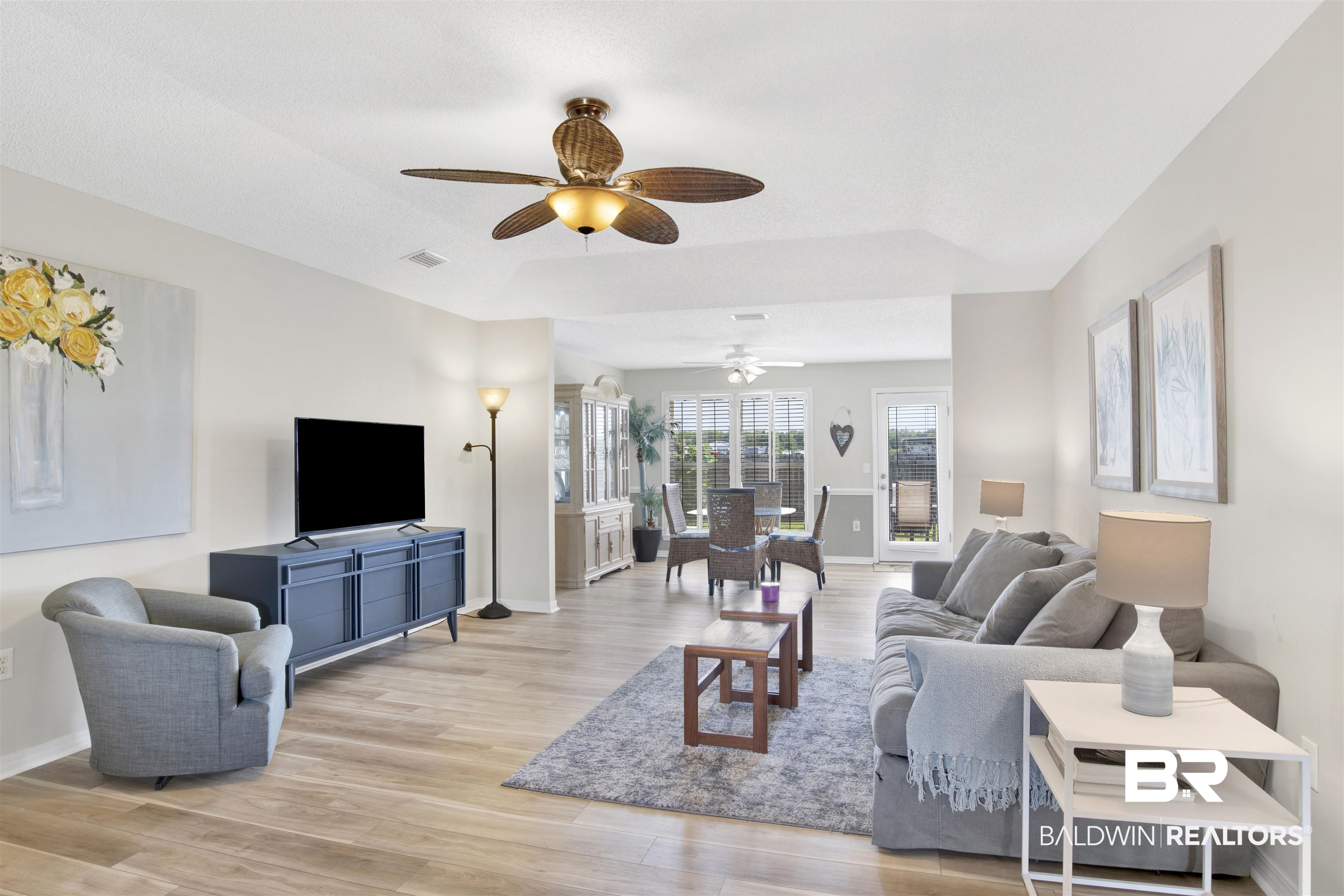 1044 Amazon Drive Foley, AL 36535 - Photo 21 of 29 Living room with light hardwood / wood-style floors and ceiling fan