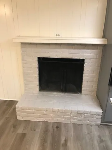 a close view of fireplace