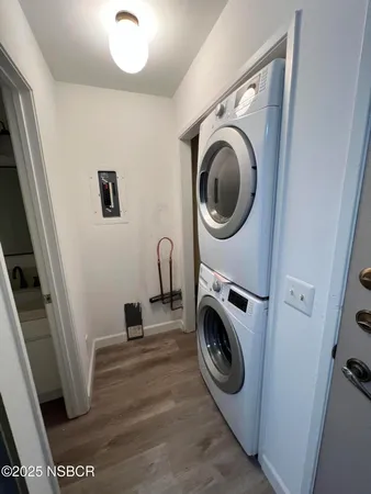 a room with a washer and dryer