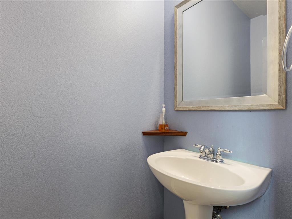 2009 Cooper Ridge Lane Heartland, TX 75126 - Photo 12 of 40 Bathroom featuring a textured wall and a sink