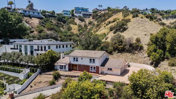 an aerial view of a house