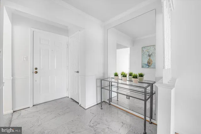 a room with a table and a chair