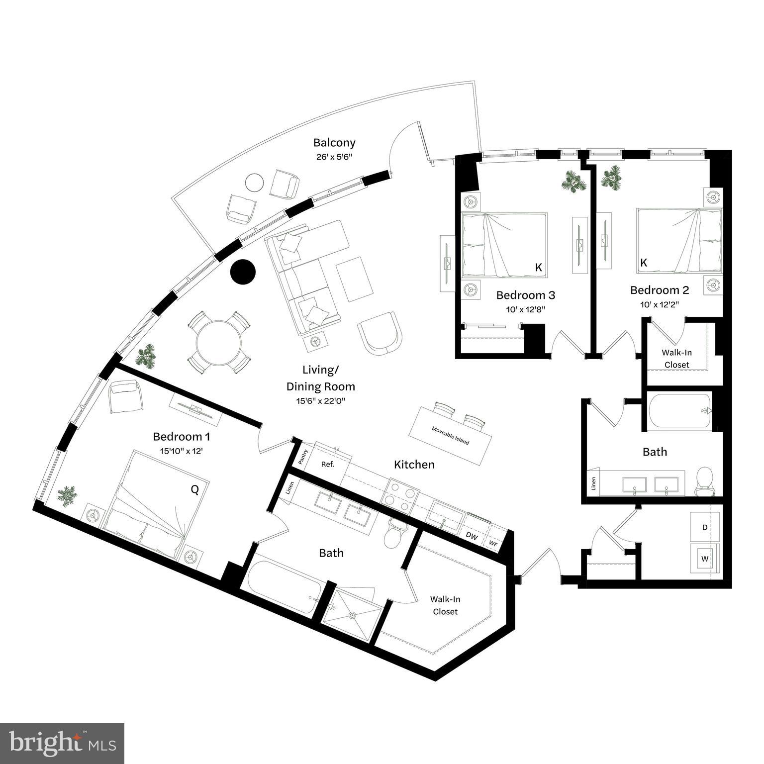 2650 Woodley Road Northwest, Unit 914/VARIES Washington, DC 20008 - Photo 36 of 36 view of living room with furniture and white walls