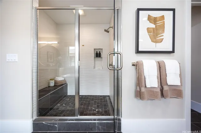 a bathroom with a shower