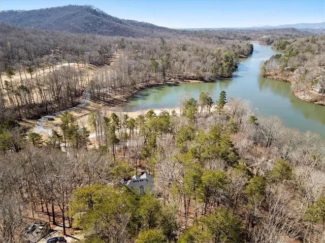 a view of lake with mountain