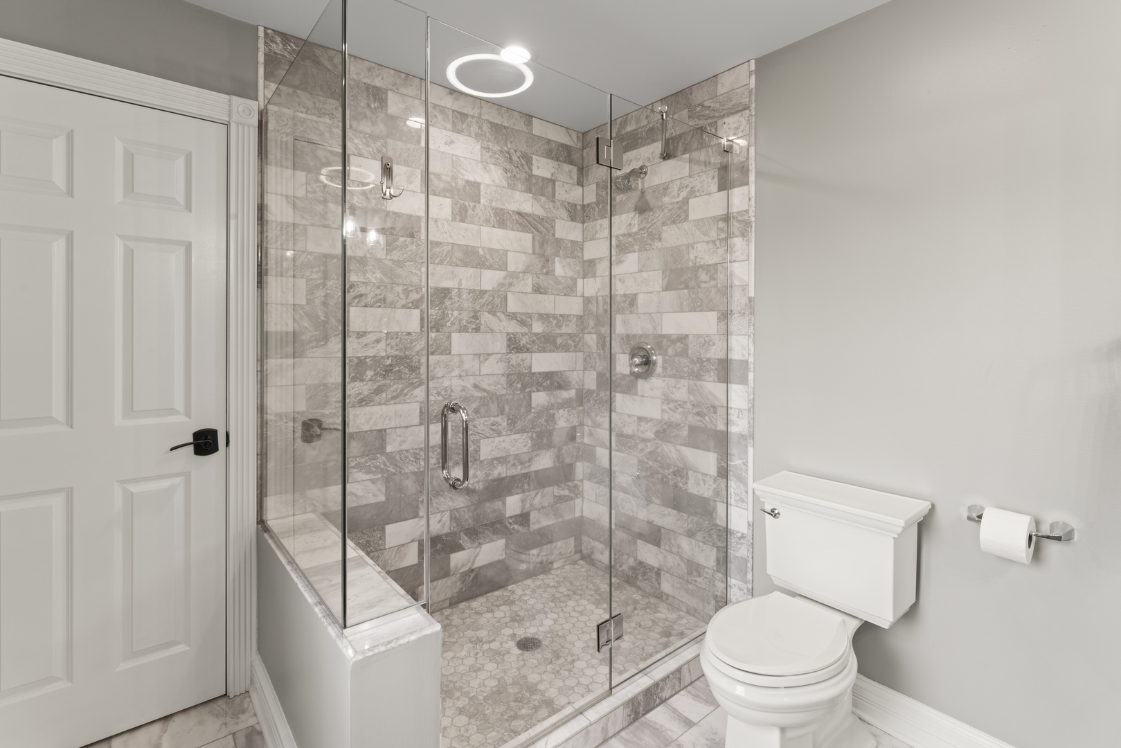 121 Florence Road Inverness, IL 60010 - Photo 42 of 54 a bathroom with a shower and a toilet