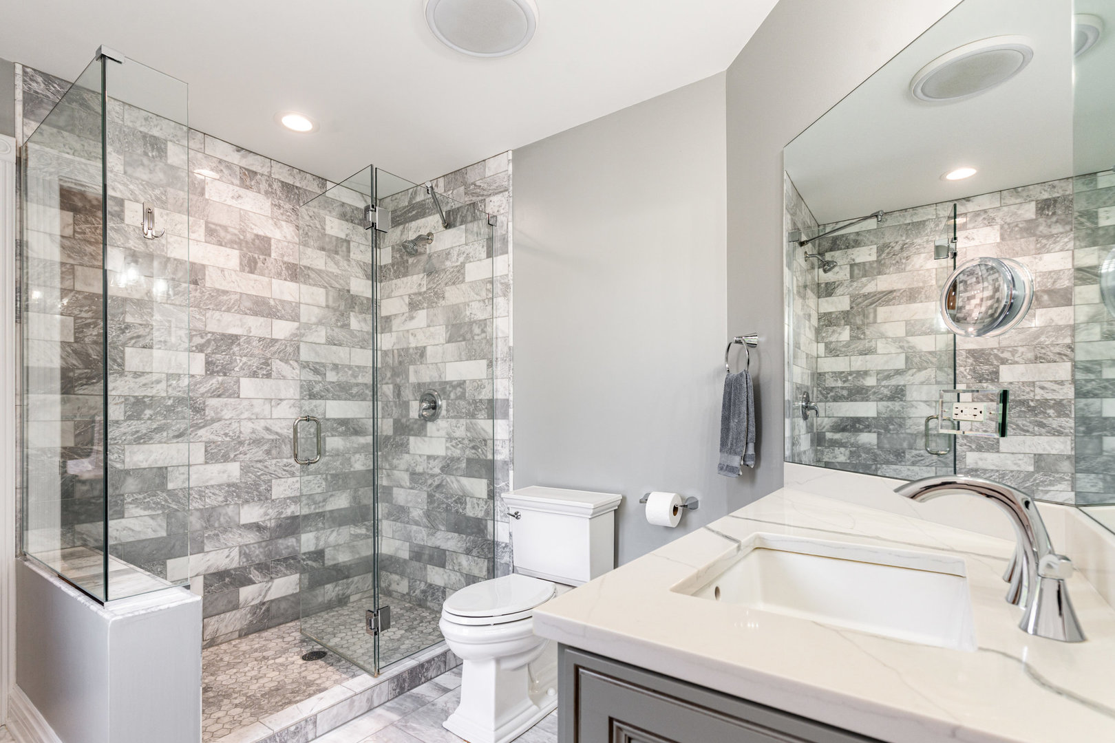 121 Florence Road Inverness, IL 60010 - Photo 45 of 54 a bathroom with a sink toilet and shower