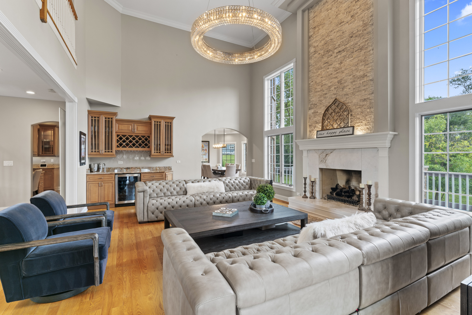 121 Florence Road Inverness, IL 60010 - Photo 8 of 54 a living room with furniture and a fireplace