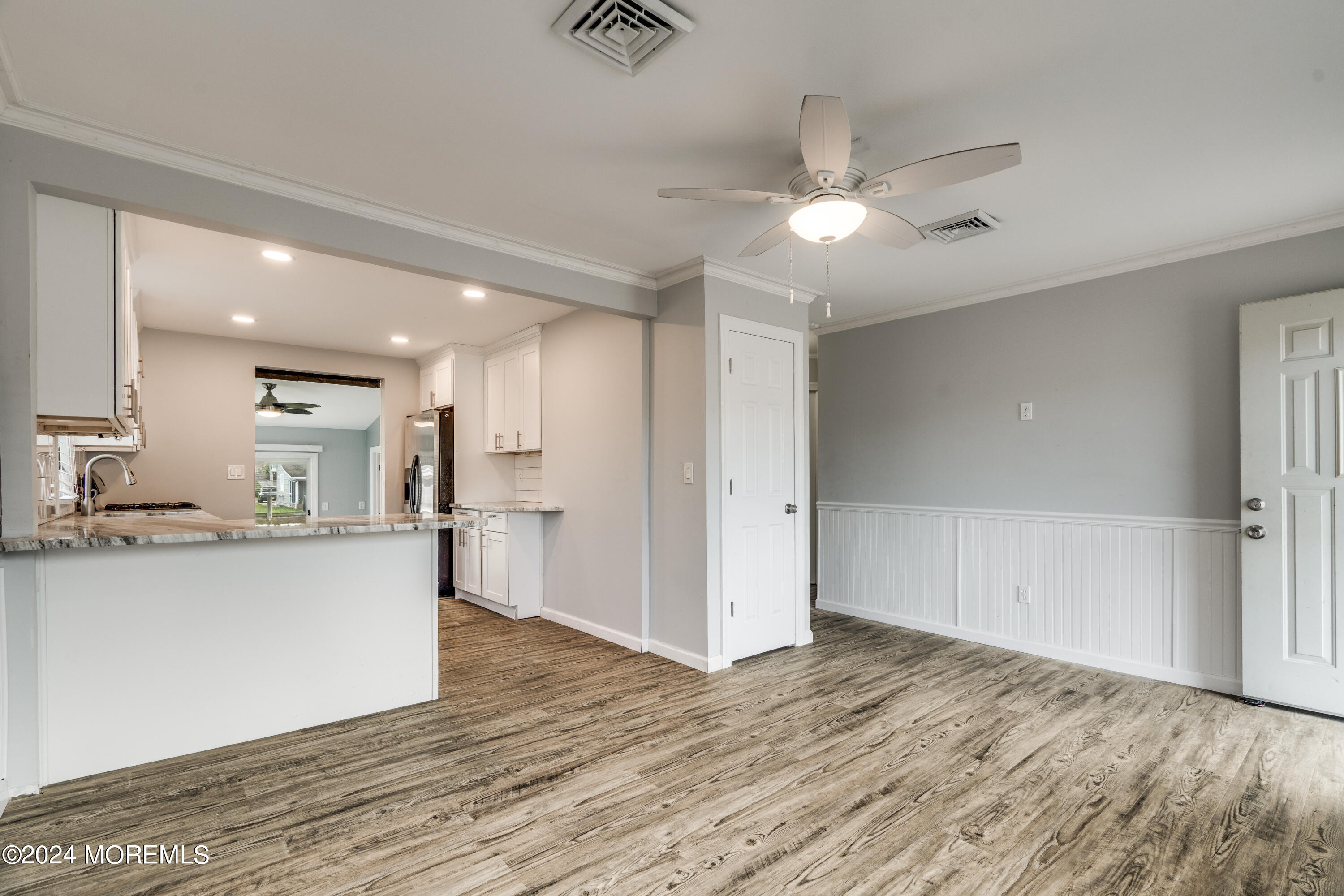 14 Bayview Drive Waretown, NJ 08758 - Photo 9 of 35 a view of kitchen with wooden floor