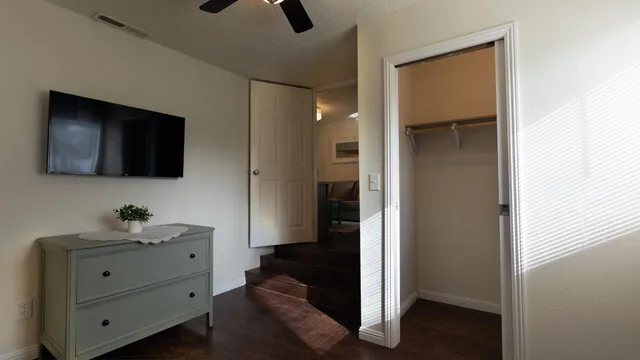 a bathroom with a sink and mirror
