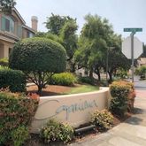 a view of a street with houses