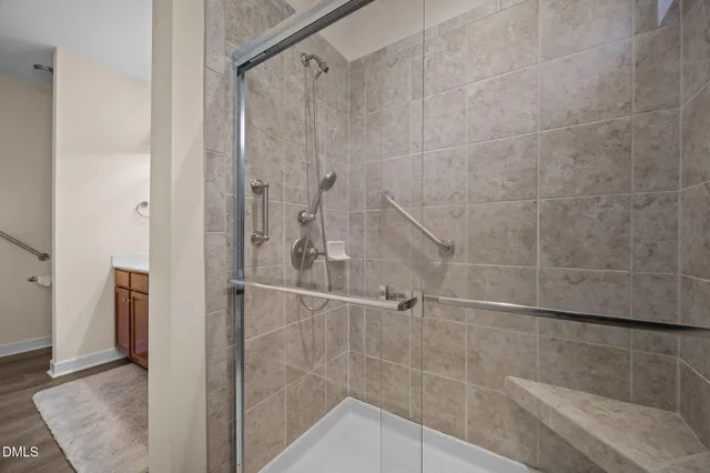 a bathroom with a shower