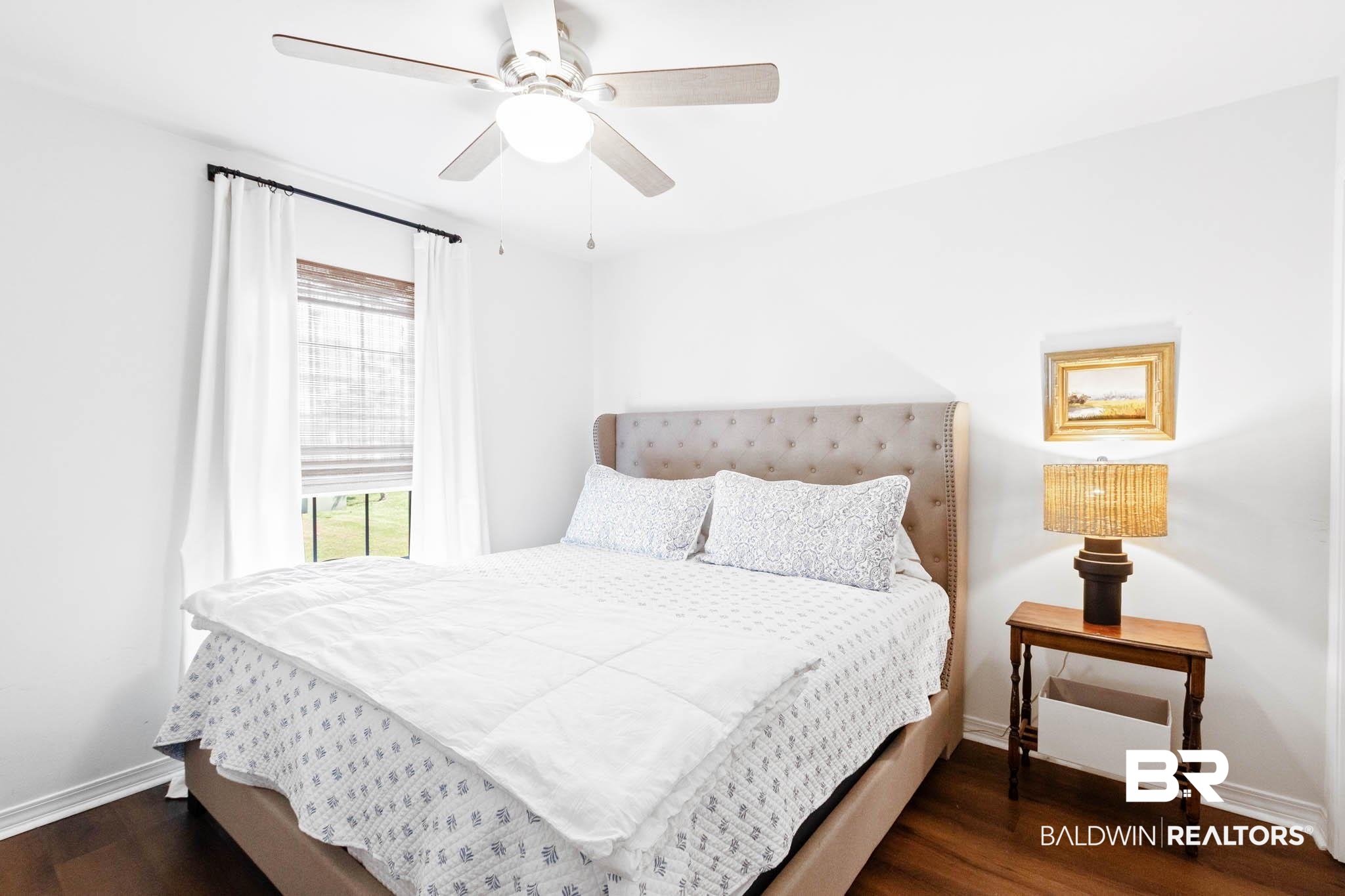 20685 Lowry Drive Fairhope, AL 36532 - Photo 39 of 48 Bedroom featuring dark wood-type flooring and a ceiling fan