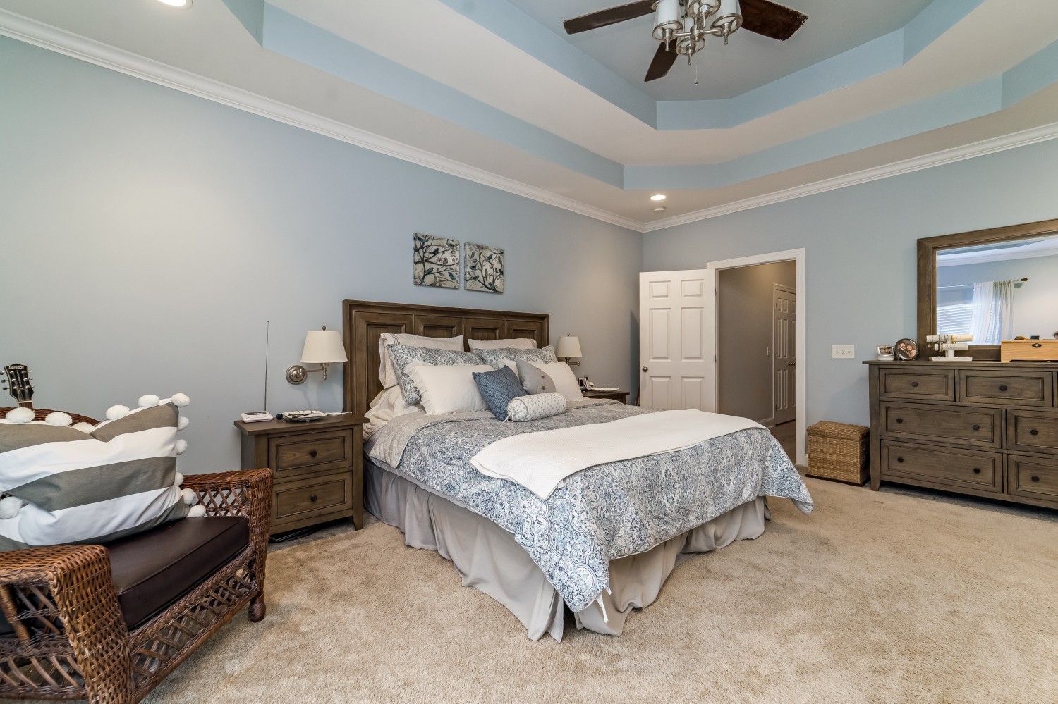 194 Greenvale Road Milton, TN 37118 - Photo 18 of 36 a bedroom with a bed and a chandelier