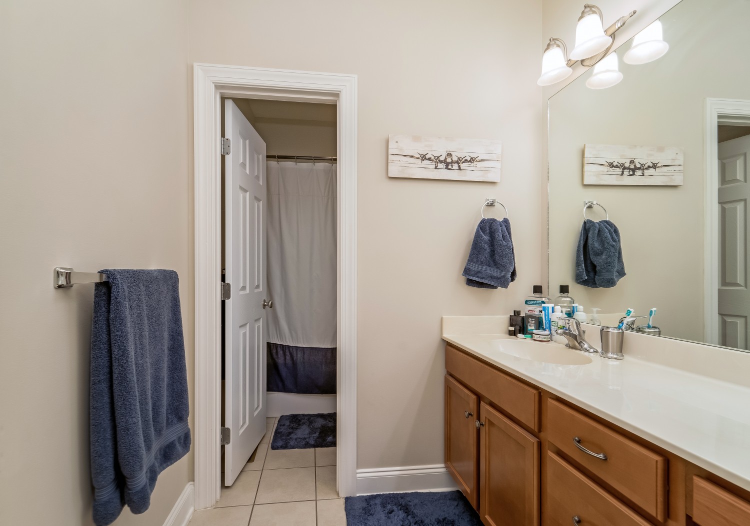 194 Greenvale Road Milton, TN 37118 - Photo 30 of 36 a bathroom with a double vanity sink and a mirror