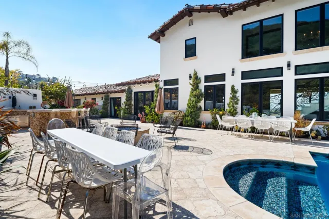 a view of outdoor space with seating