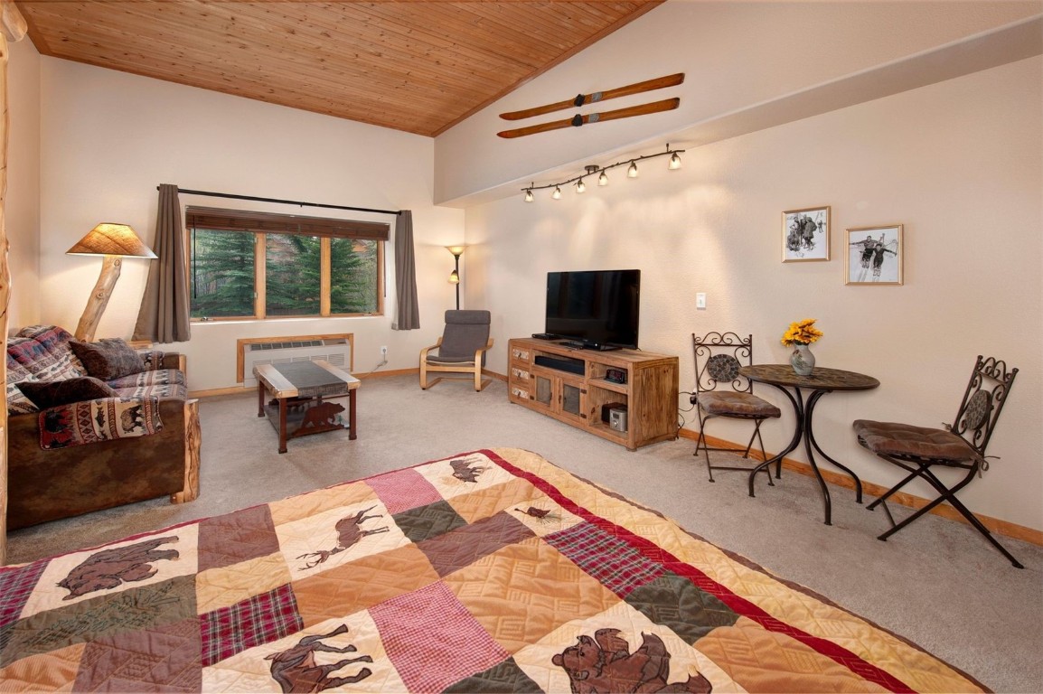 23110 Highway 6, Unit 5062 Keystone, CO 80435 - Photo 3 of 37 a living room with furniture a flat screen tv and a fireplace