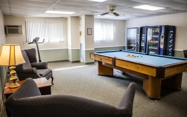 a bookshelf with a book shelf and a book shelf