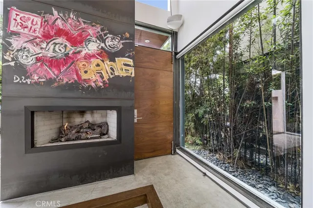 a view of wooden door