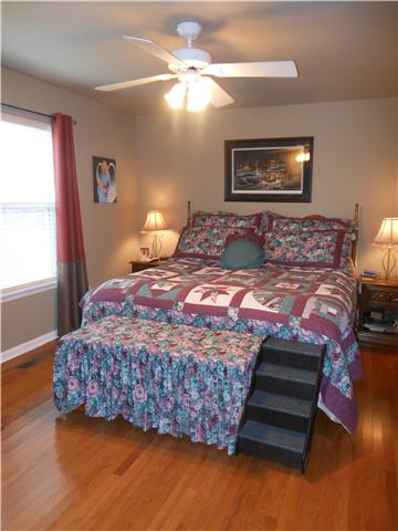 1898 Rock Church Road Charlotte, TN 37036 - Photo 9 of 16 Big master bedroom with full bath, walk-in closet, hardwood floors and ceiling fan