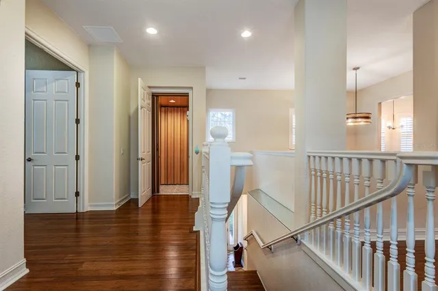 a view of entryway with wooden floor