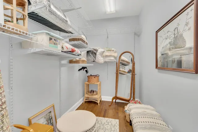 a view of a hallway with workspace