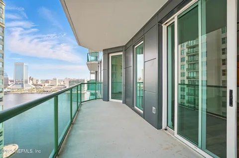 a view of balcony with city view