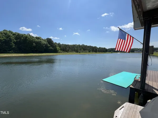 a view of a lake from a balcony