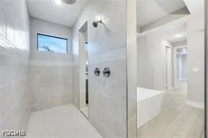 a bathroom with a shower