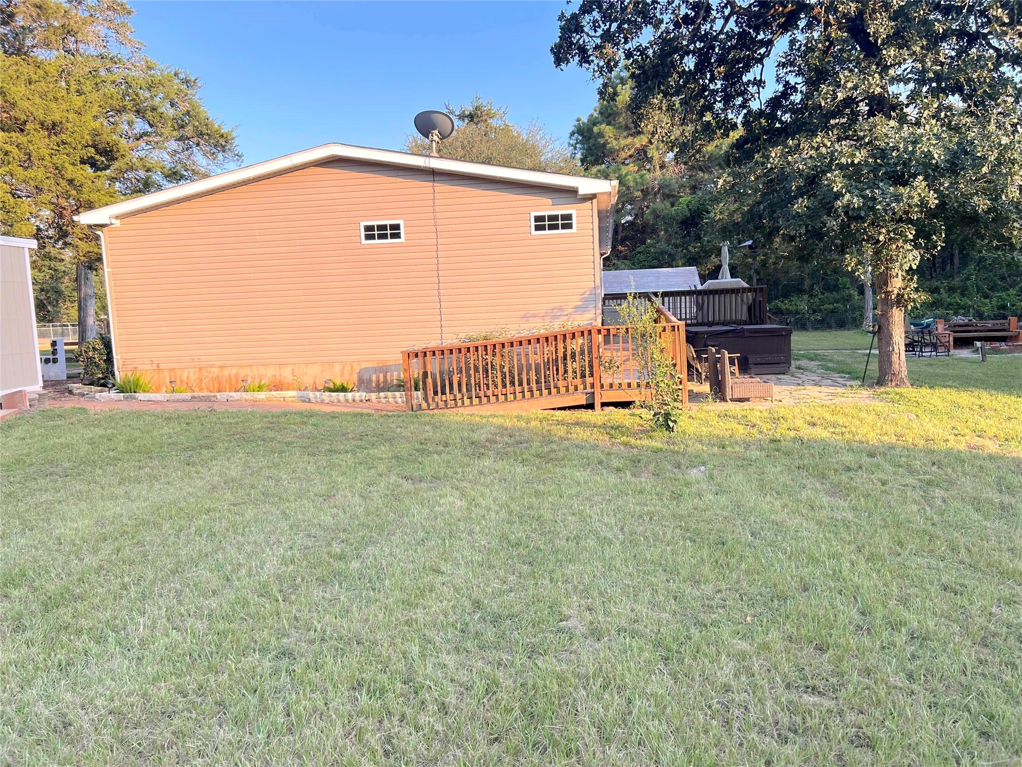 1079 Schuette Road New Ulm, TX 78950 - Photo 17 of 20 a view of backyard with swimming pool and seating space