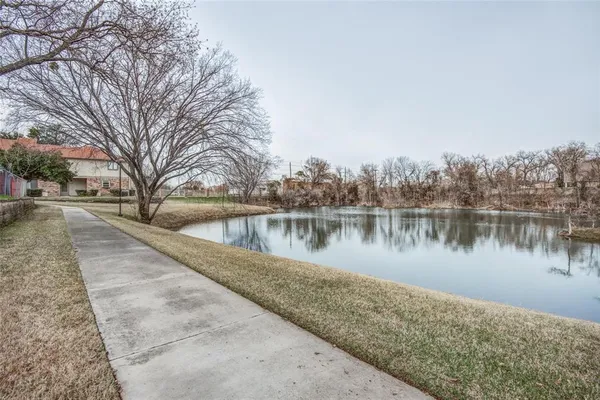 a view of a lake with outdoor space