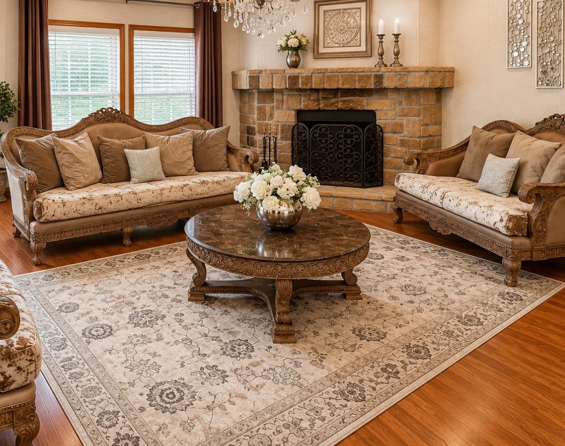 438 Kellar Road Smithville, TX 78957 - Photo 8 of 30 Rich hardwood flooring complements a stone-clad fireplace, creating a warm and inviting living space.