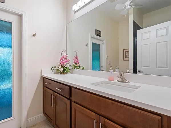 a bathroom with a shower and toilet