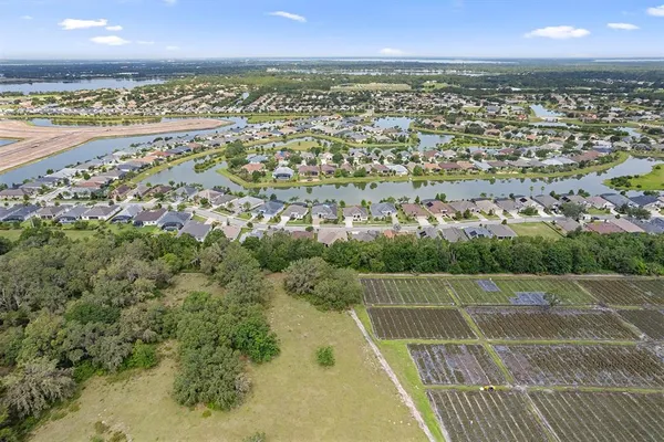 an aerial view of a house