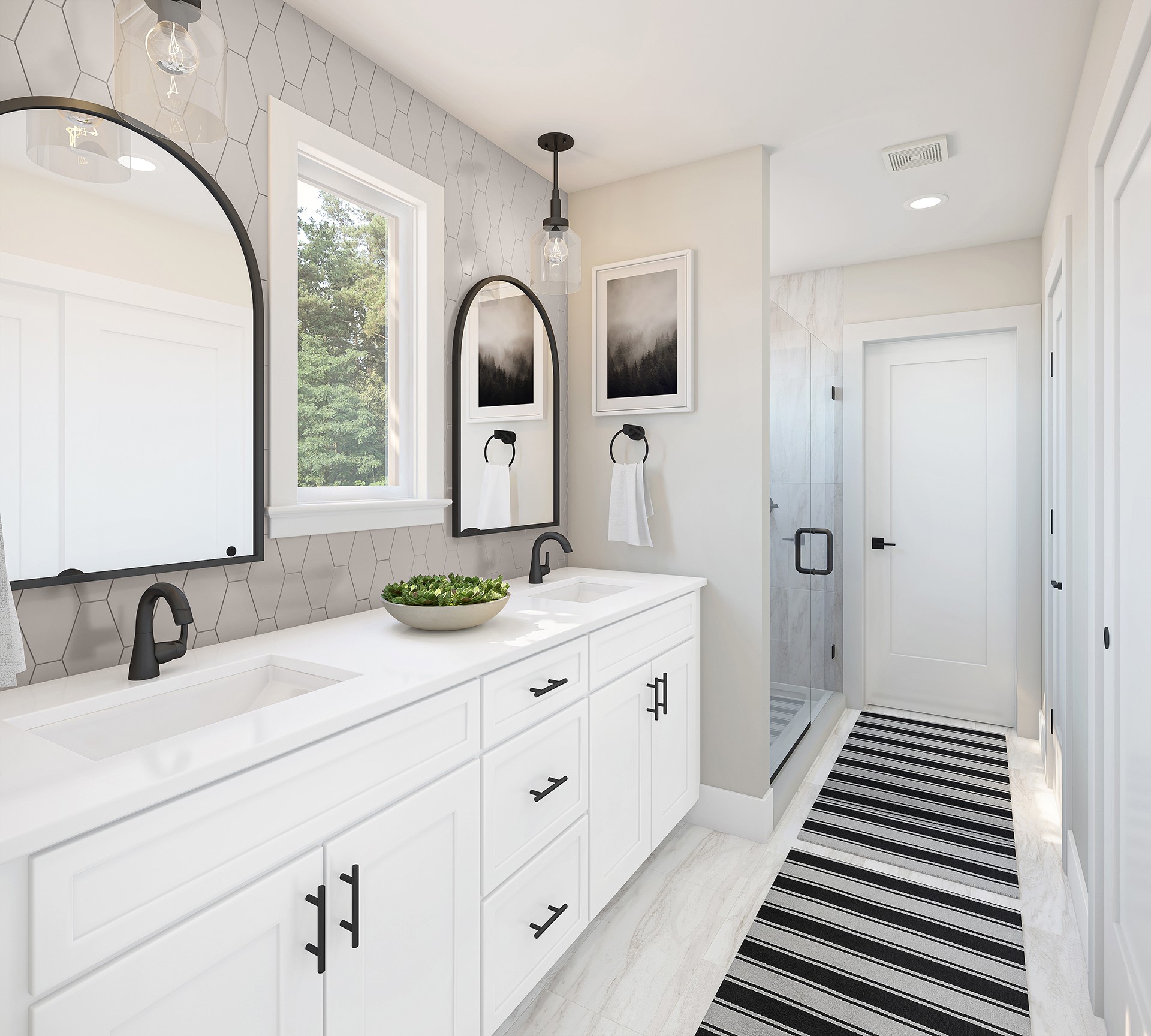 2420 Drew Lane, Unit 5 Austin, TX 78748 - Photo 4 of 5 Bathroom with a shower stall and double vanity